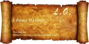 Lévay Olivér névjegykártya